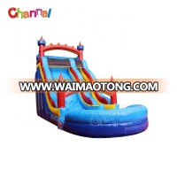 Popular tall air slide with pool inflatable kids water slide for outdoor