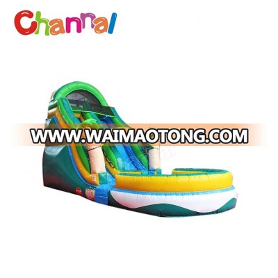 New design tropical wet inflatable water slides for sales