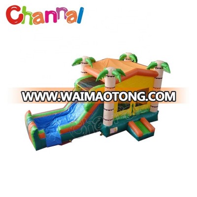 High quality tropical 5 in 1 inflatable water slide combo bounce house