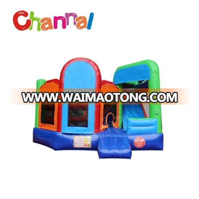 Custom made 5 in 1 slide bounce house pvc inflatable combo for adult