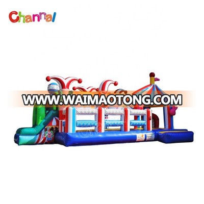 Cute air jumping castle clown inflatable kids fun playground city