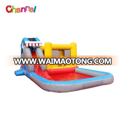 Best customized blue corkscrew inflatable water slide for water games