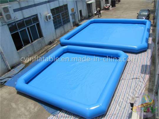 Square Inflatable Blue Swimming Pool, Large Inflatable Swimming Pool